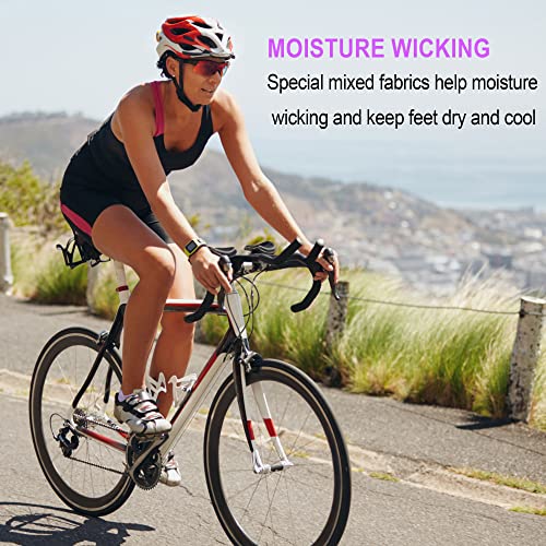 cuangya Ankle Socks Women Running No Show Compression Socks Low Cut Athletic Cushioned 5-Pairs