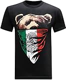 California Republic Men's T-Shirt - (Mexican Flag Bear) - X-Large