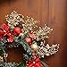 Valery Madelyn 6 Packs Gold Glitter Christmas Picks with Artificial Pine Cone and Leaves for Christmas Flower Arrangements Wreaths and Holiday Decorations (Leaves)