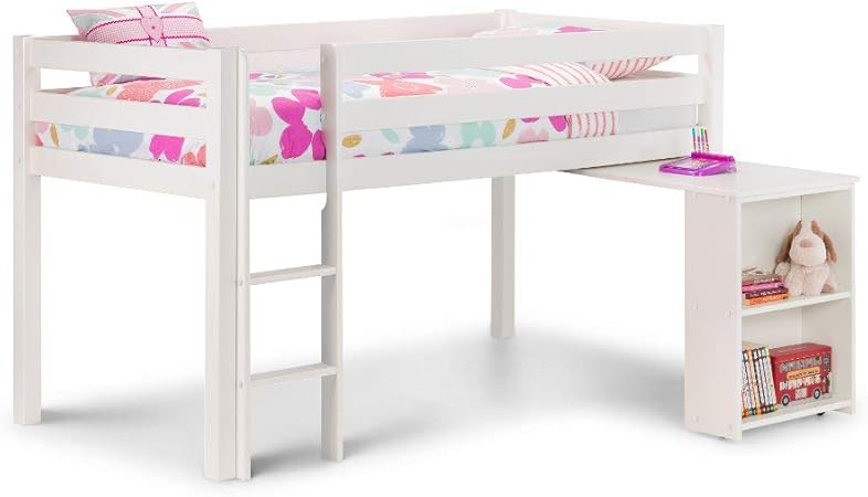 white wooden cabin bed