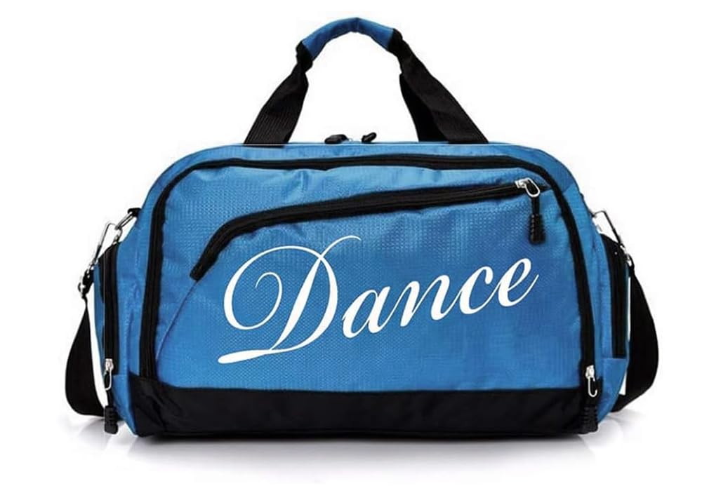 Sports Duffle Bag for Men,Ballet Dance Bag for Women,MenPractice,Cheerleading,Gymnastics,Weekend,Overnight Short Trip,Carry-On Size (『Dance』Blue)