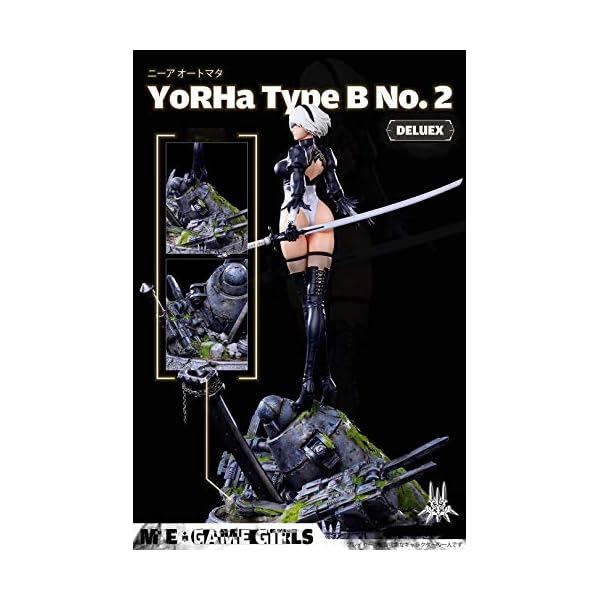 LBXKE Nier: Automatische Yorha No.2 Typ B 1/4 Skala Limited Version Figur Mit Doppelkopfskulptur Und Austauschbarer… – Bild 6
