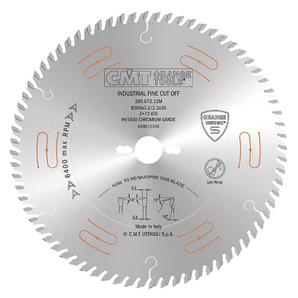 CMT 285.672.12M - Saw Blade Hw 300X3.2/2.2X30 Z72 10Atb (Chrome)