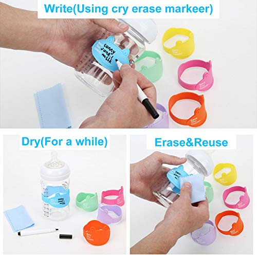 Baby Bottle Labels for Daycare, Durable Writable Reusable Food Grade