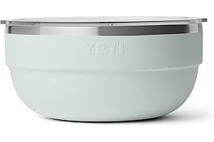 YETI Rambler Bowl, Vacuum Insulated, Stackable and Nestable Stainless Steel Bowl with Lid, 4.5 Quart, Ridgeline