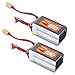 FLOUREON 2Packs 4S 14.8V 1500mAh 45C LiPo Battery Pack with XT60 Plug for RC Quadcopter Airplane Helicopter Car Truck Boat
