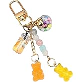 Tnyvm Cute Resin Gummy Bear Keychain, Candy Color Animal Bear Charm for Women, Colorful Key Ring for Car Keys, Backpack, and Bag Pendant, Girly, Perfect Jewelry Gift, Car Keychain