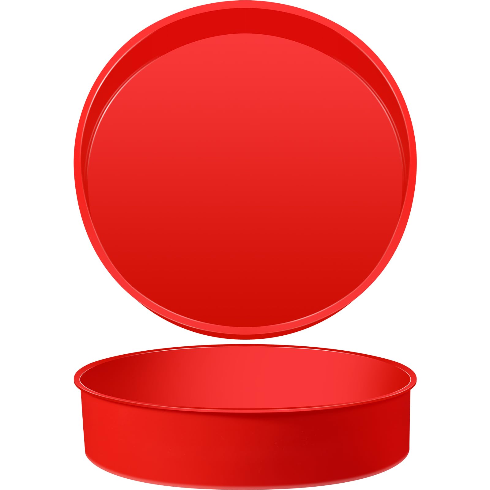 Photo 1 of Teenyyou 2 Pcs Silicone Cake Pan Round Baking Cake Molds Non-stick Quick Release Suitable for Cheesecake Puddings Party Favors(Red,10 Inches)