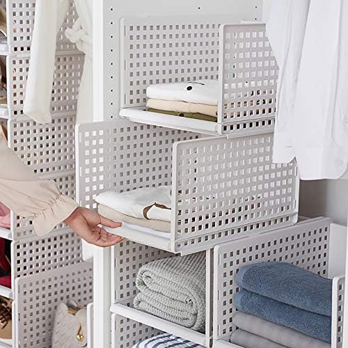 SUZM Foldable Storage Organizers Cube Basket Bins Organizer Containers Drawers, Great for Clothes, Blankets, Towels, Closets 13"x17"x10"