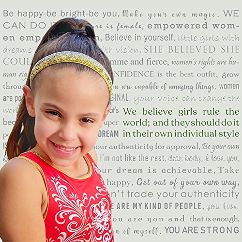 FROG SAC 6 Glitter Headbands for Girls, Adjustable Non Slip Head Bands