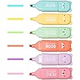 Leery Novelty Cute Mini Bear Highlighter Pens & Assorted Macaron Colors Chisel Tip Pastel Pens for Office,Writing & School Office Supplies(6 Pieces)