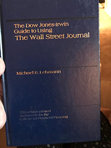 The Dow Jones-Irwin Guide to Using the Wall Street 0870945998 Book Cover