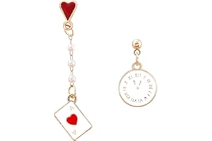 AVGUE Fairy Tale Queen of Hearts Playing Cards Earrings Halloween Party Gift Costume Accessories Alice Cosplay Jewelry Merch