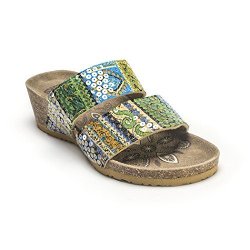 MUK LUKS Women's Ava Terra Turf Wedge Sandal