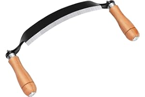 Beendou Draw Knife – Draw Knife Woodworking Tool for Hardwood/Softwood,Duty Curved & Straight Blade Bark Peeler, Sharpen-Ready Design with Bolt-On Handles