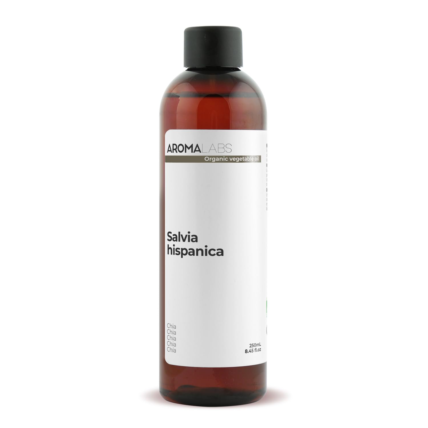 Organic - CHIA Oil - 250mL - 100% Pure, Natural, Cold Pressed and AB Certified - AROMA LABS (French Brand)