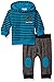 Calvin Klein Baby Stripes Hooded Pullover with Pants Set, Blue, 18 Months