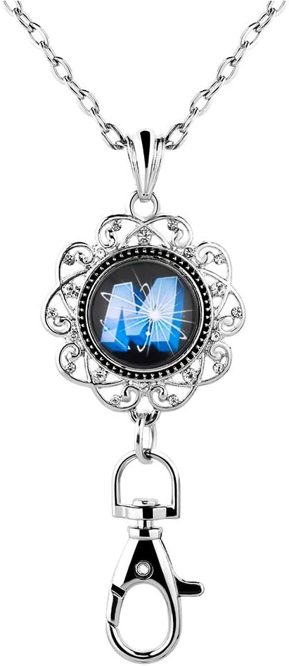 Women Jewelry Initial Letter Snap Button Charms for Office Lanyard ID Badges Holder Necklaces Keychain