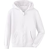 Spring&Gege Youth Solid Fleece Hoodies Soft Full Zip Hooded Sweatshirts for Children (3-12 Years)