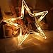 Alanda Star Curtain Lights 12 Stars 138 LEDs Curtain String Lights Stars Christmas Lights Perfect Decoration for Wedding, Christmas, Holiday, Parties and Home (Warm White)