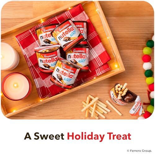 NUTELLA & GO! CHOCOLATE HAZELNUT SPREAD WITH COCOA + BREADSTICKS, 24 BULK SNACK PACKS, 1.8 OZ EACH