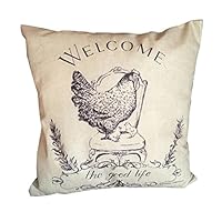 Iuhan Fashion Chicken Pillow Case Sofa Waist Throw Cushion Cover Home Decor (C)