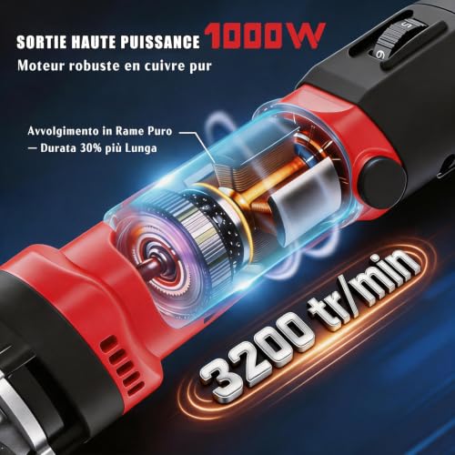 1000 W Electric Sheep Trimmer Machine with 6 Adjustable Speeds Professional Shearing Machine for Pets Wool Goat with Carry Case (Red)