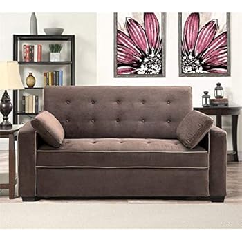 Amazon.com: BOWERY HILL Convertible Queen Sofa in Java: Kitchen & Dining