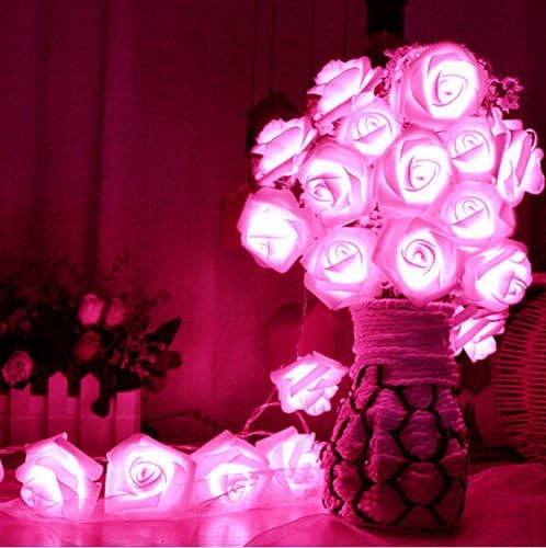 New 20LED Rose Flower Fairy Wedding Garden Party Xmas Decor Christmas String Lights Pink no.10