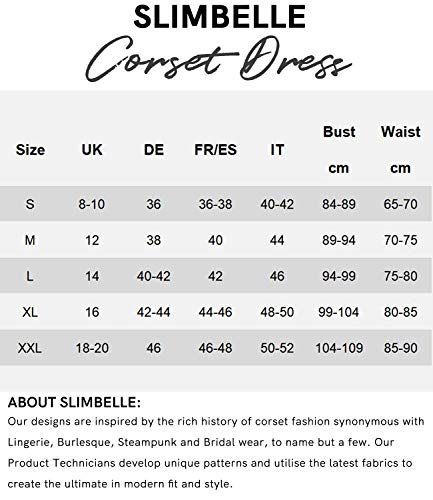 SLIMBELLE-Donna-Bustino-Pizzo-Vestito-Corsetto-Stringivita-Modellante-Dimagrante-Steampunk-Sexy-Bustini-Corsetti-Eleganti-Intimo-Nero