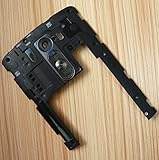 Black 100% Genuine Rear Back Camera True Glass Len Frame Panel Bezel Plate + Power Volume Button + Volume Power + Rear Camera Flash LED Sensor Flex Repair Replacment Parts For LG G3 D850,D855