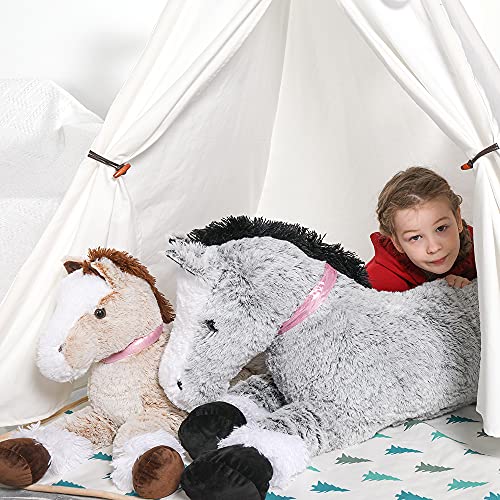 Tezituor Giant Horse Stuffed Animal, Large Pony Grey Plush Toy Horse, Big Gift for Kids,47