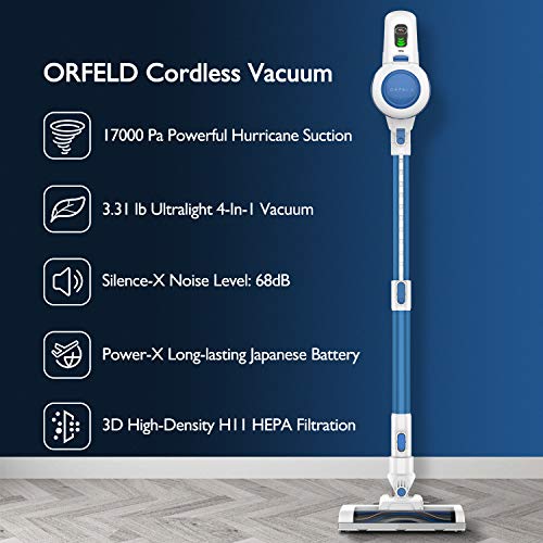 ORFELD Cordless Vacuum Cleaner, 20000Pa Stick Vacuum 6 in 1, Long Runtime, Lightweight & Ultra-Quiet for Hard Floor… - Image 2