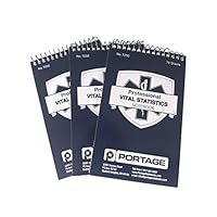 Portage EMT/First Responders Vital Statistics Notebook POCKET SIZED 6" X 3-3/4" Fits Perfectly In Pocket Stands up to Rugged Everyday Use (3 Pack)