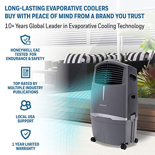 Honeywell 525 CFM Indoor Outdoor Portable Evaporative Cooler with Fan