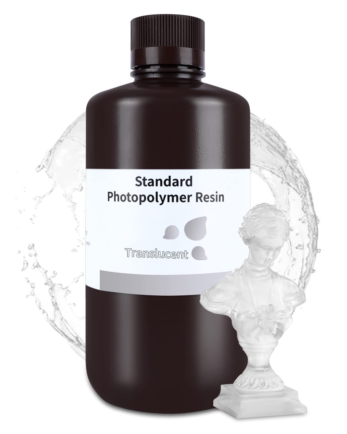 ELEGOO Standard 3D Printer Resin, Translucent 1000g, 405nm Fast Curing Photopolymer Resin, Ideal for Beginners with Easy Molding for LCD/MSLA 3D Printing