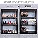 SHOESANIZER adjustable shoe organizer - Double closet storage shoe slots. Best for Shoe racks, Shoe shelves and Cabinets. Home space saver shoe stackers (8 Piece Black )