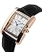 MaDong Women's Luxury Square Rose Gold Case Quartz Waterproof Leather Watch MDWH4