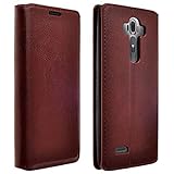 LG G Stylo (Sprint, MetroPCS, T-Mobile, Boost Mobile) Case - Magnetic Leather Folio Flip Book Wallet Pouch Case Cover With Fold Up Kickstand (Brown Slim Wallet)