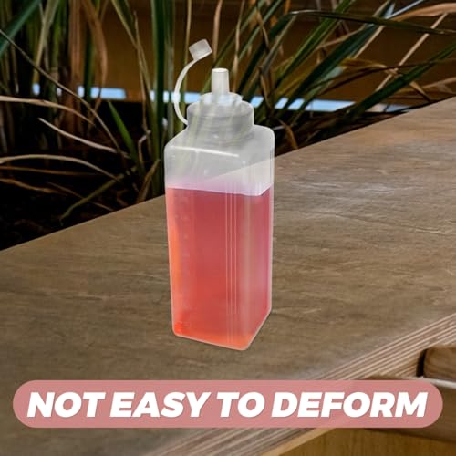 Hohopeti Paquete Botellas de Plástico Botellas Exprimibles | Rellenables Exprimibles Dispensador para Salsa de Chili Aceite Glaseado y Otros Condimentos
