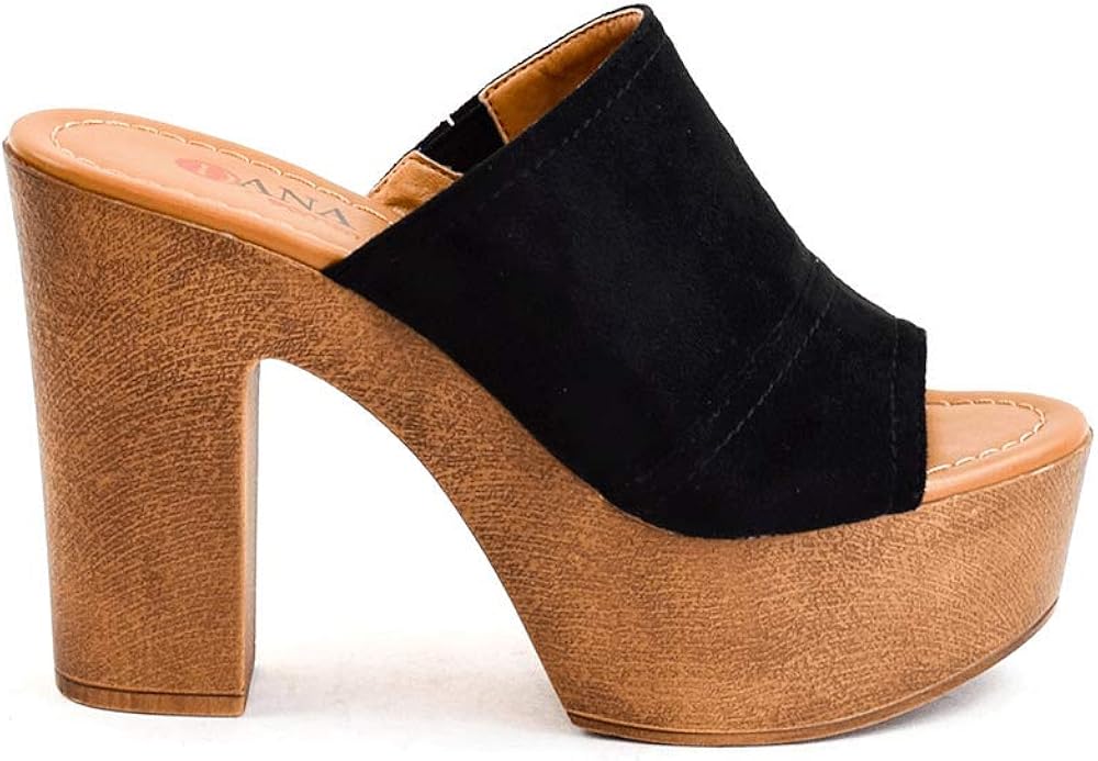Zapatos Zuecos Sandalias tacón y Plataforma Madera Ante Antelina