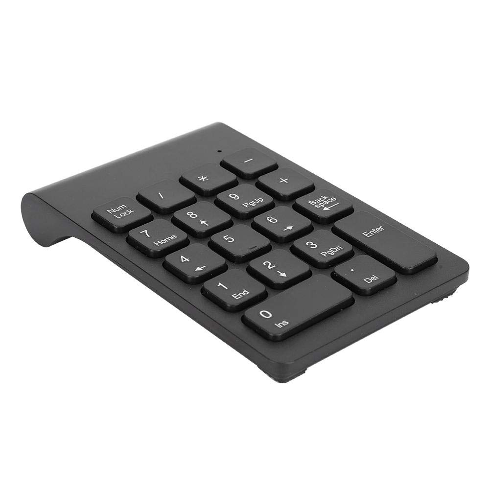 Wireless Number Keypad, 2.4GHz Portable Mini USB Numeric Pad 18 Keys Financial Accounting Keyboard Extensions for Laptop, PC, Desktop, Surface Pro, Notebook(Black)