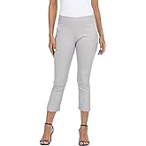 HDE Pull On Capri Pants for Women with Pockets Elastic Waist Cropped Work Pants