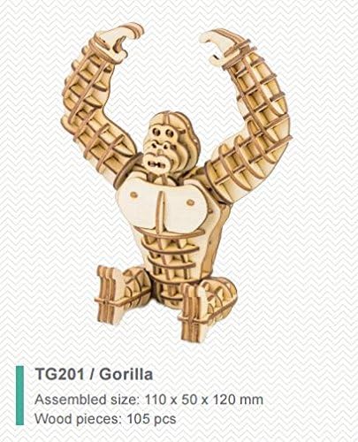 Puzzle Wodden 3D, Kit toy, Gorilla,Home decoration.105 wood pieces