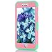 iPhone 6 Case 4.7, iPhone 6 Cases Hard Cover Shell TPU Rubber 2 Piece Ultra Slim Thin Bumper Covers Apple iPhone 6S Case Durable Protective Design Hybrid Defender Heavy Duty Shockproof (Pink Aqua)
