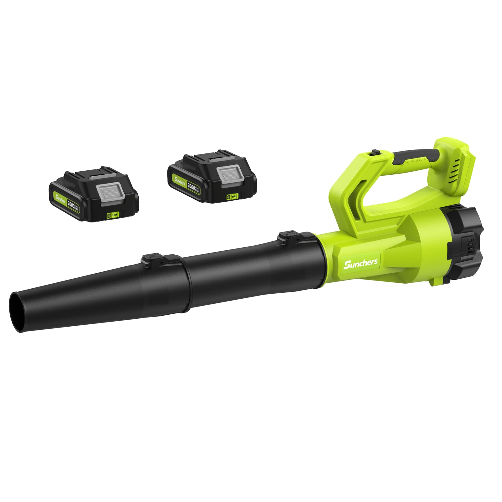Photo 1 of SUNCHERS Leaf Blower Cordless with 2 Batteries and Charger, Electric Battery Powered Cordless Leaf Blower, Portable Lightweight Handhold Blowers for Blowing Leaves, Patio Cleaning, Lawn Care and Dust