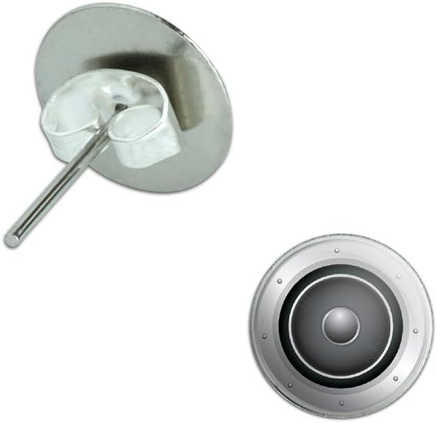 Graphics and More Speaker Music Novelty Silver Plated Stud Earrings