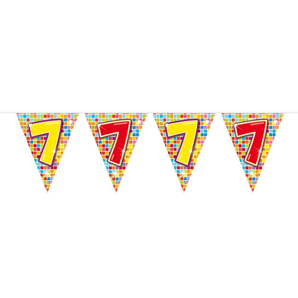 Folat - 7th Birthday XS Bunting Garland Blocks - 3 m