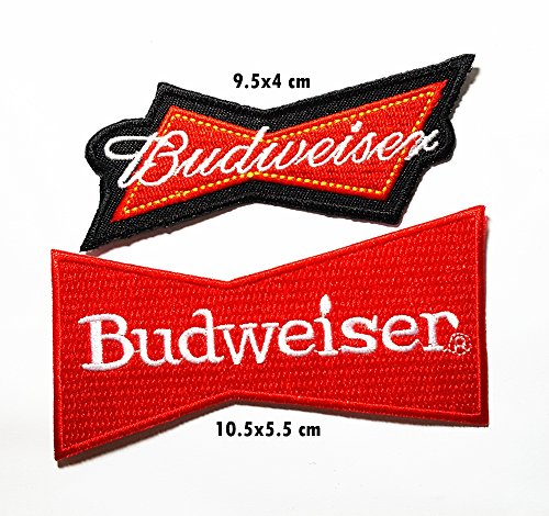 2 pieces BUDWEISER PKW Auto NASCAR Dodge V8 Racing Team Motorsport USA Formula 1 F1 Racing Club Band Logo Patch Sew Iron on Embroidered Badge Sign Costume Gift