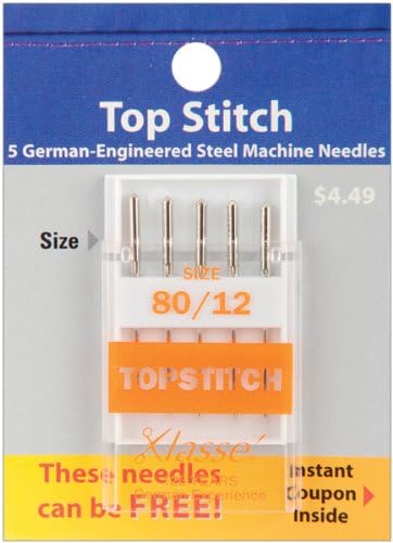 Tacony Corporation Klasse Topstitch Machine Needles-Size 12/80 5/Pkg